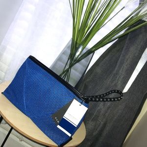 Cobalt Blue Neoprene Clutch w/Studded Strap